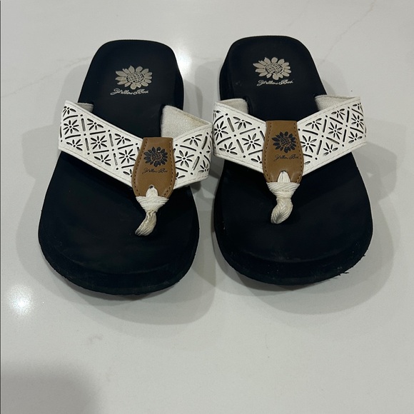 Yellow Box Shoes - Yellow Box Black and White Floral Sandals